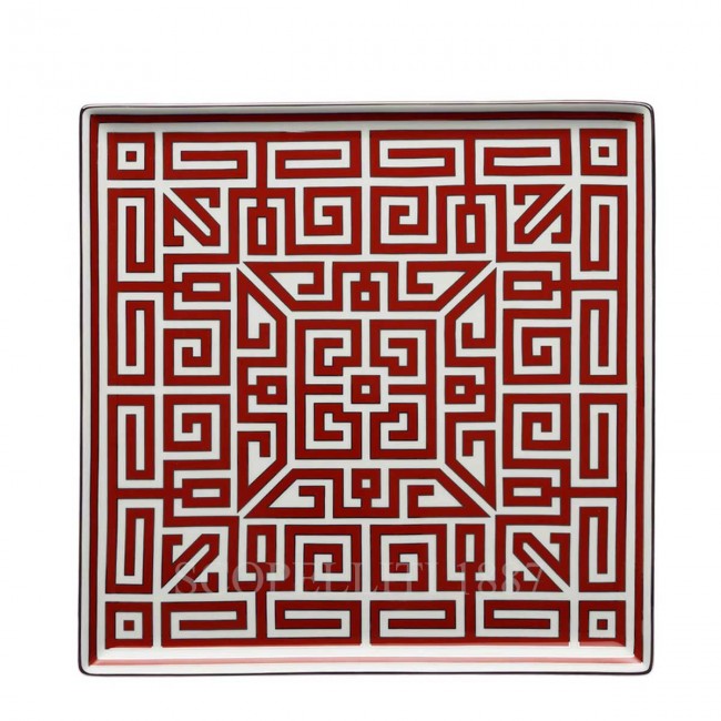 GINORI 1735 사각 스퀘어 접시 라지 Labirinto Red Ginori 1735 Square Plate Large Labirinto Red 01214