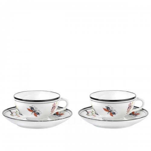 GINORI 1735 Ginori Gift Set of 2 Tea Cups Arcadia 화이트 Ginori 1735 Ginori Gift Set of 2 Tea Cups Arcadia White 01006