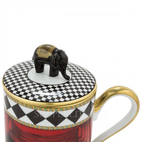 GINORI 1735 Ginori 토템 코끼리 머그 with Lid Ginori 1735 Ginori Totem Elephant Mug with Lid 00914