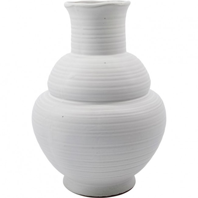 하우스닥터 Liva 화병 꽃병 스톤웨어 H29 cm 화이트 House Doctor Liva Vase Stoneware H29 cm  White 08316