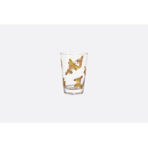 디올 라지 DRINKING 글라스 BEES 트랜스페런트 AND 골드 DIOR LARGE DRINKING GLASS BEES  TRANSPARENT AND GOLD 00567