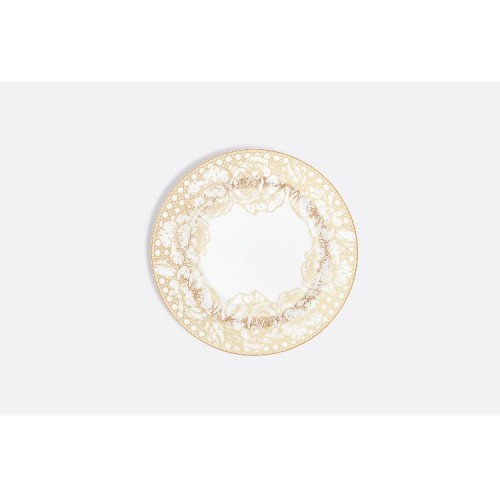 디올 CANNAGE & 로즈 디저트접시 IN 골드 DIOR CANNAGE & ROSES DESSERT PLATE IN GOLD 00495