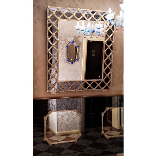 Fratelli Tosi Murano 글라스 Creme 거울 in Venetian Style fro. Italy 25028