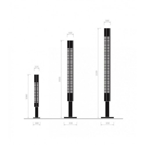 mi_d-Century Modern 알루미늄 Signal 컬럼 스탠드조명 플로어스탠드 Set by 세르주 무이 of 3 23812