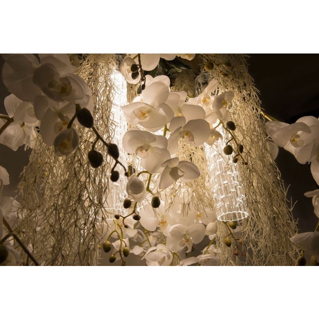 브이지NEWTREND 플라워 Power 천장등/실링 조명 with Murano 글라스 & 아티피셜 Orchids fro. 21408