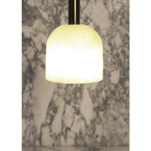 Krzywda Marble and Alabaster SM-00 Sculptural Lamp with 튤립 Diffuser by Edouard Sankowski for 17959