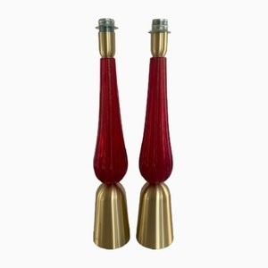 Simoeng 골드 and Red 테이블조명/책상조명S in Murano 글라스 fro. Set of 2 15956