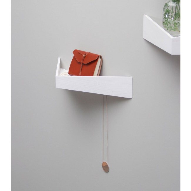 WOODENDOT Small 화이트 Pelican Shelf with Hidden Hooks by Daniel Garcia Sanchez for 15051