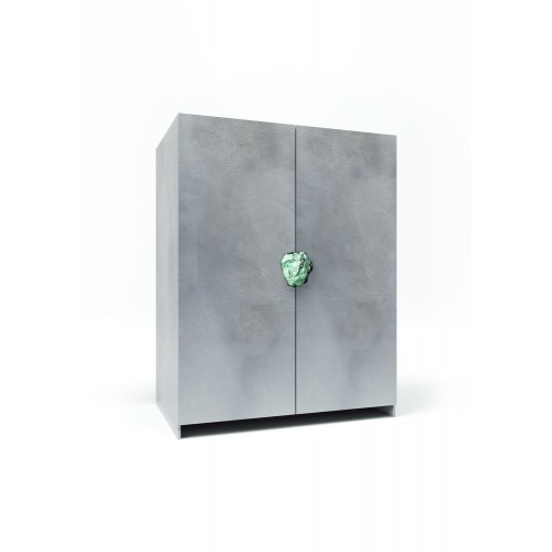 Pierre De Valck Oxidized and Waxed 알루미늄 Cabinet with 오팔 Stone by 14173