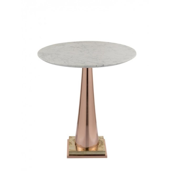 Brass Brothers & Co. 브라스 알루미늄 커피 테이블 with Marble Top by Simone Calcinai for 09649
