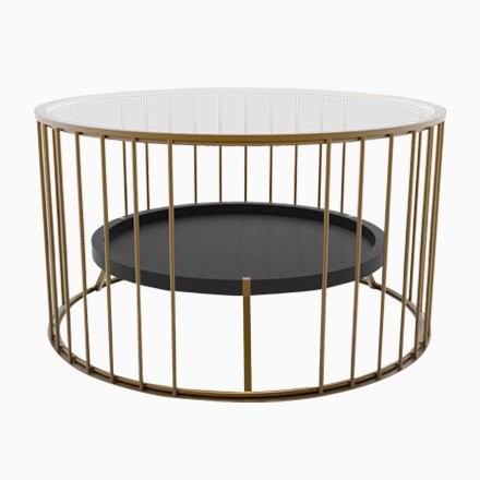 Brass Brothers & Co. Round Cage 커피 테이블 by Niccolo de Ruvo for 브라스 09120