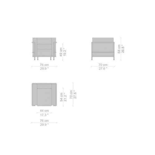 까시나 Lc2 Poltrona 암체어 팔걸이 의자 by Le Corbusier Pierre Jeanneret & 샬롯 Perriand for 01768