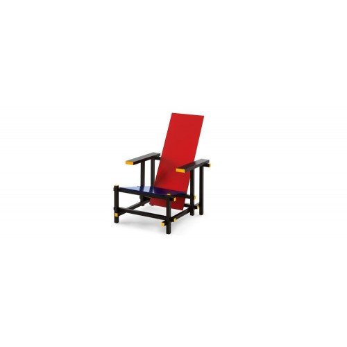 까시나 Red and 블루 체어 의자 by Gerrit Rietveld for 01327