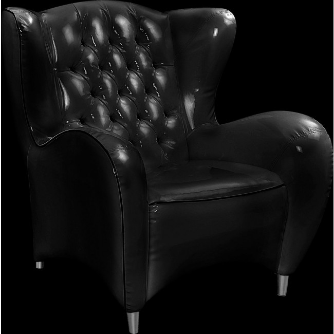 브이지NEWTREND 글로시 블랙 Schinke 암체어 팔걸이 의자 by Giorgio Tesi for 01152