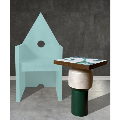 Meccani Design Vescovina Verde Chiaro 암체어 팔걸이 의자 by Lanfranco Benvenuti for Arredamenti 00471