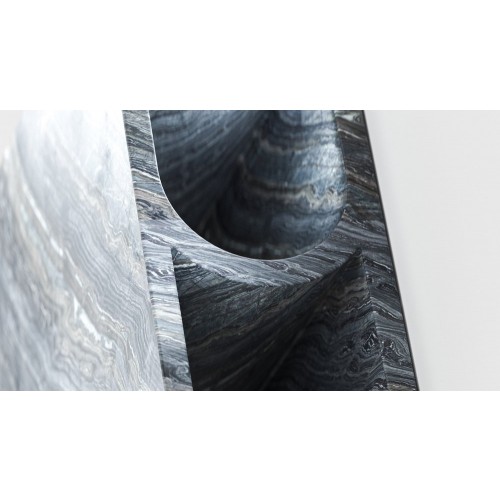Arthur vallin 실버WAVE Marble Extrude 커피 테이블 by 00025