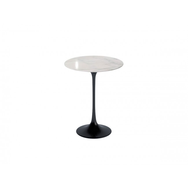 놀 사리넨 튤립 사이드 테이블 - 41cm Round 마블 화이트 Base Knoll Studio Saarinen Tulip Side Table Marble White 04035