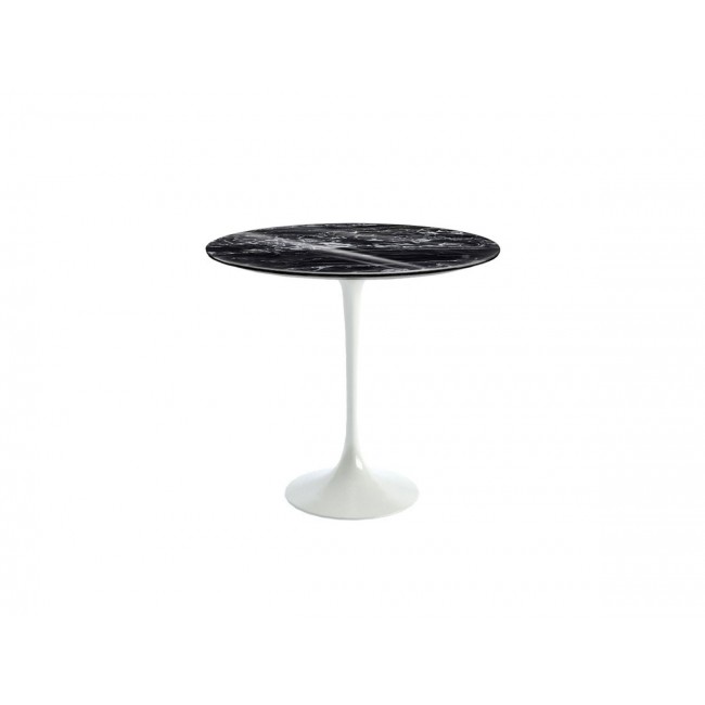 놀 사리넨 튤립 사이드 테이블 - 오발 마블 블랙 Base Knoll Studio Saarinen Tulip Side Table Oval Marble Black 03927