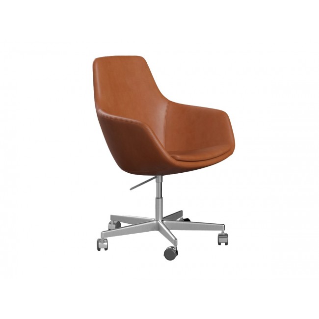프리츠한센 Little 기린 오피스 체어 with 스위블 Base - 레더 블랙 Fritz Hansen Giraffe Office Chair Swivel Leather Black 03649