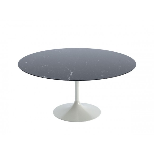 놀 사리넨 튤립 다이닝 테이블 - 152cm Diameter Marble with 블랙 베이스 Knoll Studio Saarinen Tulip Dining Table black base 03326