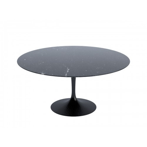 놀 사리넨 튤립 다이닝 테이블 - 152cm Diameter Marble with 화이트 베이스 Knoll Studio Saarinen Tulip Dining Table white base 03325