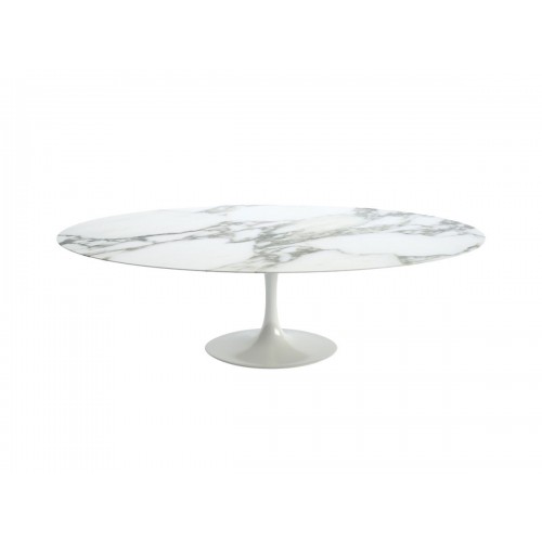 놀 사리넨 튤립 라지 다이닝 테이블 - 오발 마블 화이트 base Knoll Studio Saarinen Tulip Large Dining Table Oval Marble White 03318