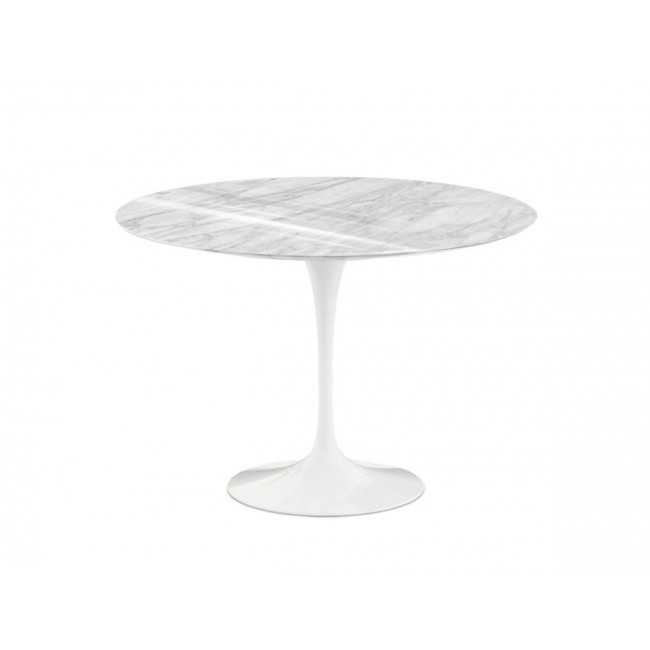 놀 사리넨 튤립 다이닝 테이블 - 107cm Diameter 마블 화이트 Base Knoll Studio Saarinen Tulip Dining Table Marble White 03188