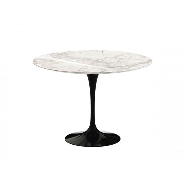 놀 사리넨 튤립 다이닝 테이블 - 107cm Diameter 마블 블랙 Base Knoll Studio Saarinen Tulip Dining Table Marble Black 03187