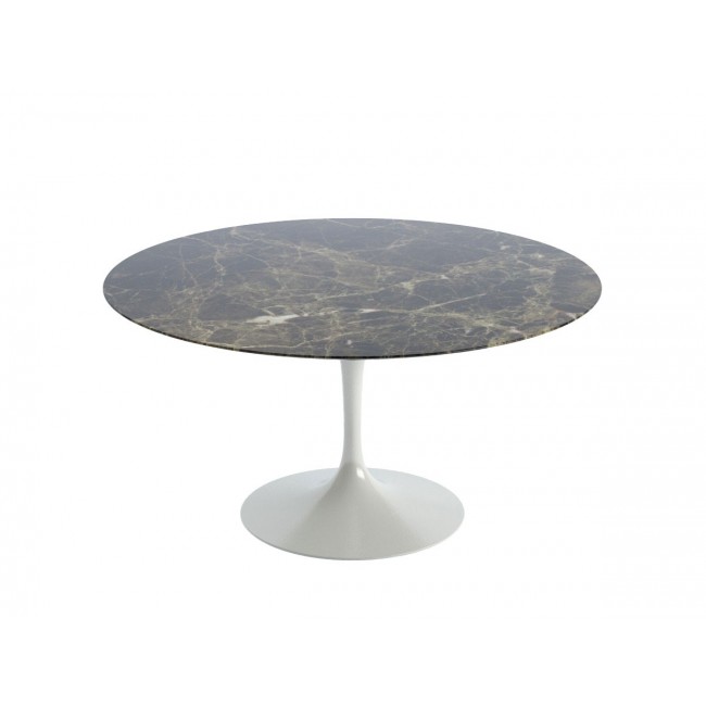 놀 사리넨 튤립 다이닝 테이블 - 137cm Diameter Marble with 화이트 베이스 Knoll Studio Saarinen Tulip Dining Table white base 03130