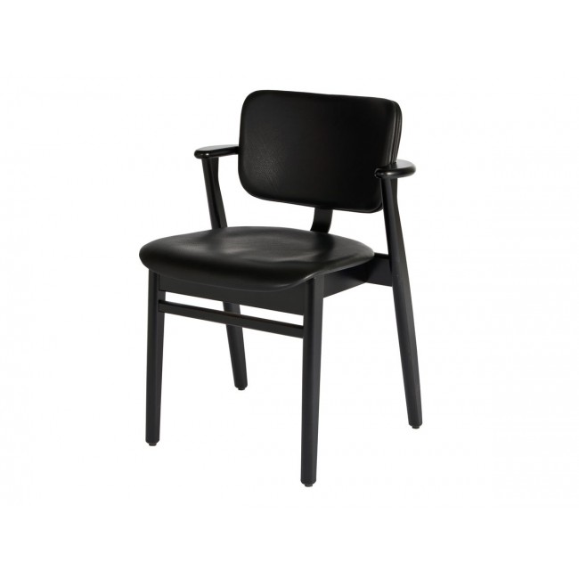 아르텍 도무스 체어 - 레더 블랙 Stained Birch 프레임 Artek Domus Chair Leather Black Frame 03099
