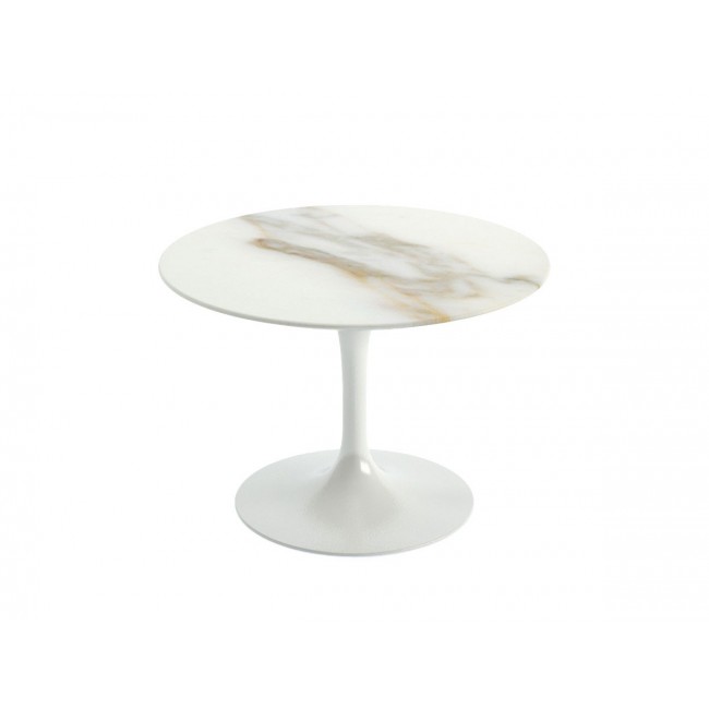 놀 사리넨 튤립 커피 테이블 - 마블 화이트 Base Knoll Studio Saarinen Tulip Coffee Table Marble White 02076