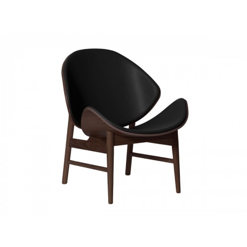 웜 노르딕 The 오렌지 라운지체어 - Fully Upholstered 레더 화이트 오일 오크 프레임 Warm Nordic Orange Lounge Chair Leather White Oiled Oak Frame 01063