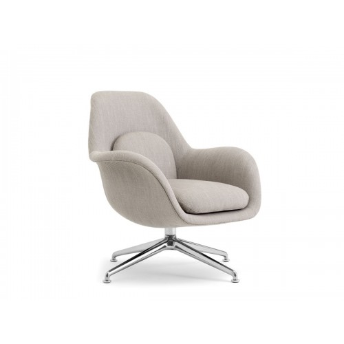 프레데리시아 Swoon Petit 라운지체어 with 스위블 Base 블랙 알루미늄 베이스 Fredericia Lounge Chair Swivel Black Aluminium 01025