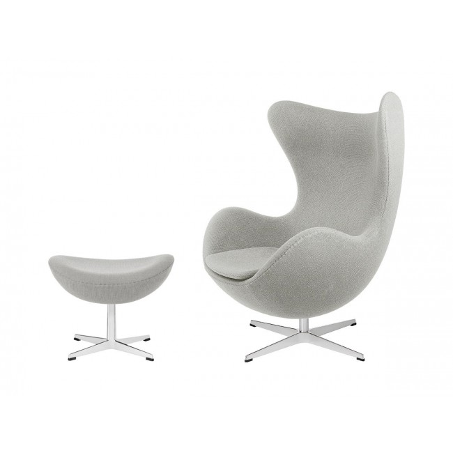 프리츠한센 에그 체어 의자 with 풋스툴 사틴 Polished 알루미늄 베이스 Fritz Hansen Egg Chair Footstool Satin Aluminium Base 00823