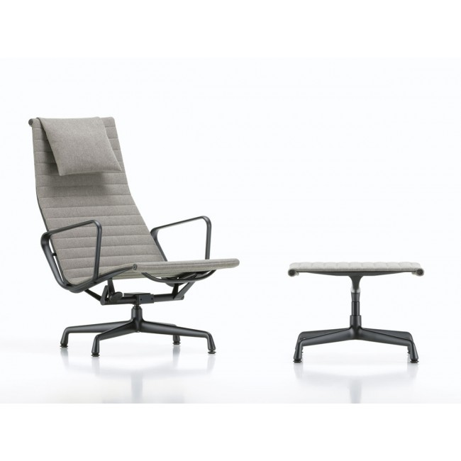 비트라 임스 EA 124 알루미늄 체어 의자 - 블랙 프레임 and 오토만 Vitra Eames Aluminium Chair Black Frame Ottoman 00770