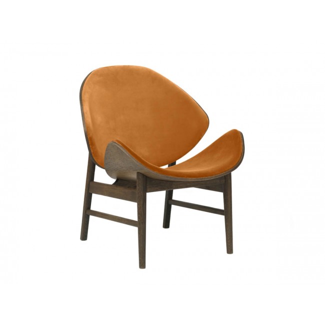 웜 노르딕 The 오렌지 라운지체어 - Fully Upholstered 블랙 래커 Oak 프레임 Warm Nordic Orange Lounge Chair Black Lacquered Frame 00764