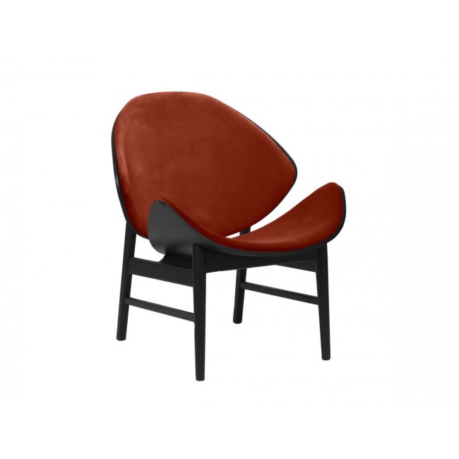웜 노르딕 The 오렌지 라운지체어 - Fully Upholstered 스모크드 오크 프레임 Warm Nordic Orange Lounge Chair Smoked Oak Frame 00762
