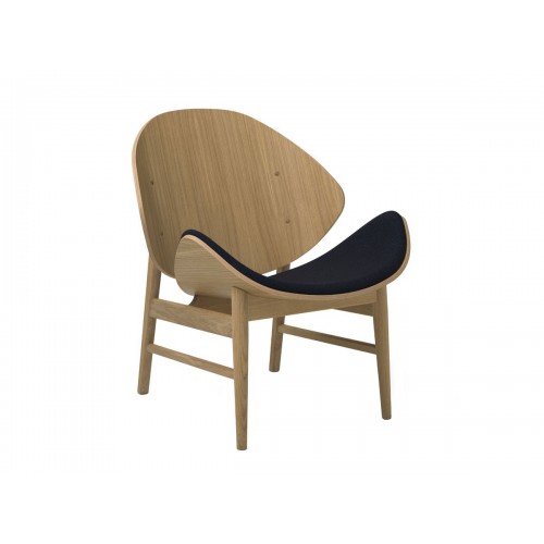 웜 노르딕 The 오렌지 라운지체어 - Seat Upholstered 화이트 오일 오크 프레임 Warm Nordic Orange Lounge Chair White Oiled Oak Frame 00757