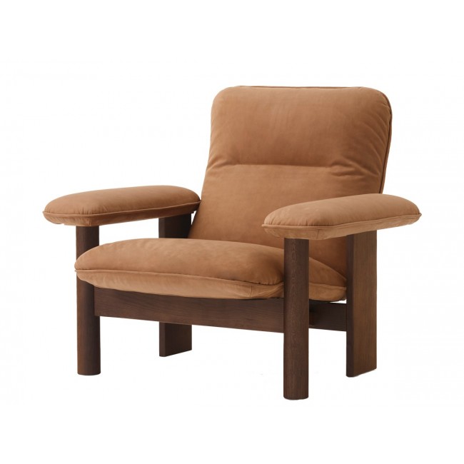 메누 Brasilia 라운지체어 - 레더 다크 Stained Oak Base MENU Lounge Chair Leather Dark 00730
