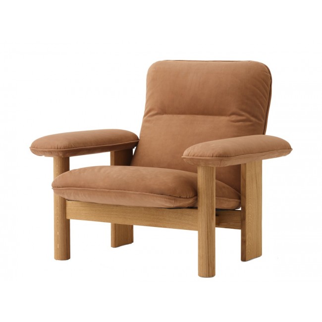 메누 Brasilia 라운지체어 - 레더 네추럴오크 Base MENU Lounge Chair Leather Natural Oak 00729