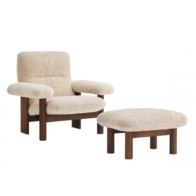 메누 Brasilia 라운지체어 & 오토만 Sheepskin 네추럴오크 Base MENU Lounge Chair Ottoman – Natural Oak 00509