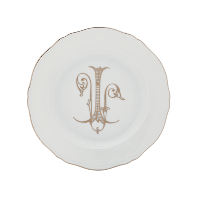 지노리 1735 디저트접시 Corona 모노GRAM platino Ginori Dessert plate Monogram 00116
