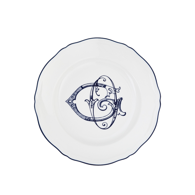 지노리 1735 디저트접시 Corona 모노GRAM blu 코발트 Ginori Dessert plate Monogram cobalto 00101