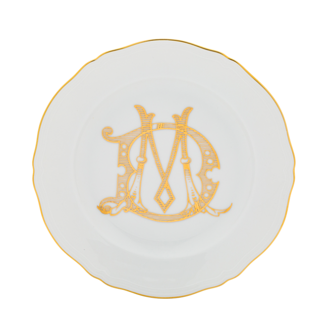 지노리 1735 디저트접시 Corona 모노GRAM oro Ginori Dessert plate Monogram 00079