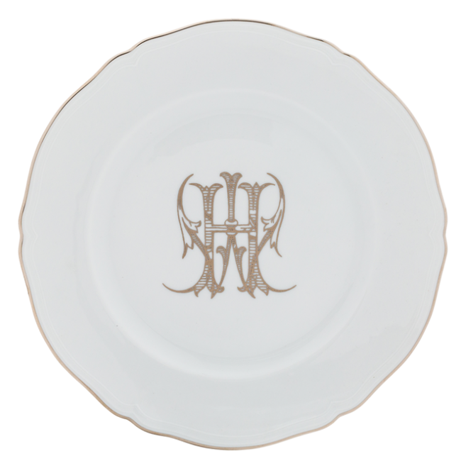 지노리 1735 디너접시 Corona 모노GRAM platino Ginori Dinner plate Monogram 00030