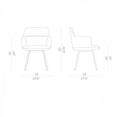 라파르마 Foil 체어 의자 4 메탈 legs Lapalma Chair metal 00204