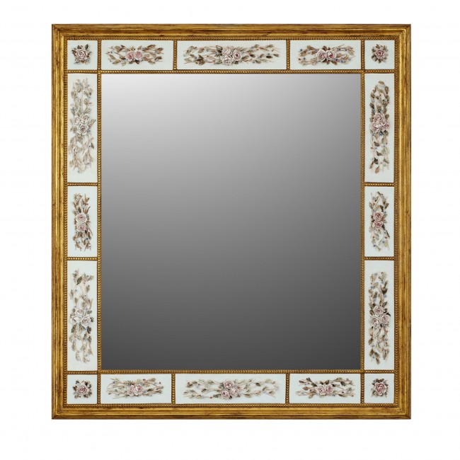 Caiafa 핑크 로즈 포셀린 거울 16644