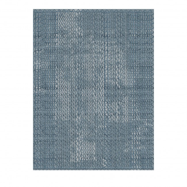기디니 1961 Triple Waves 직사각형 블루 러그 by Lorenza Bozzoli 15348