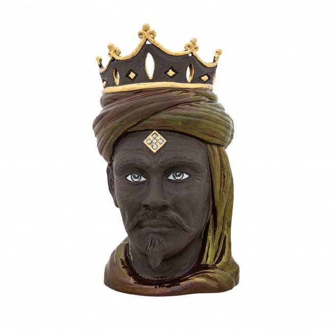 Ceramiche Verus Crono Moor Head with Jeweled Crown 14661