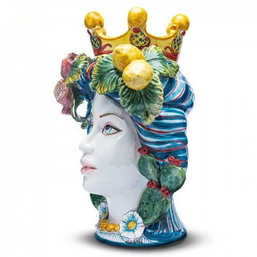 Ceramiche Micale Kalsa Lumia Testa di Moro 화병 꽃병 - Woman 14637